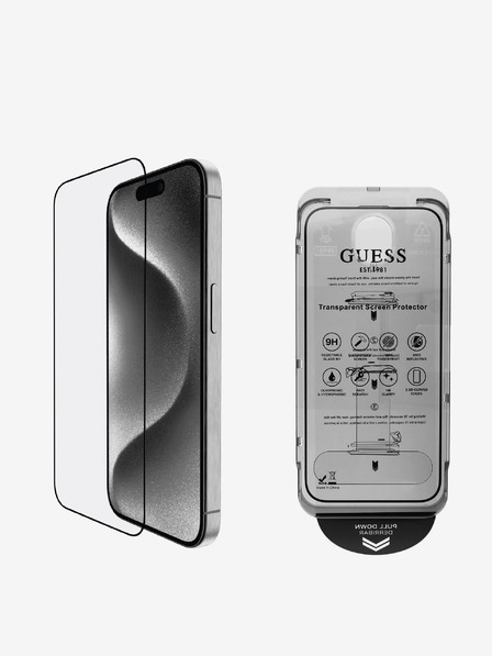 Guess Guess Закалено стъкло 2.5D за iPhone 16 Pro Max Black