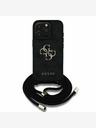 Guess Guess PU PU 4G Метално лого с каишка за кръст за iPhone 15 Pro Black