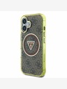 Guess Guess IML 4G Glitter and Triangle Logo MagSafe Back Cover за iPhone 16 Brown