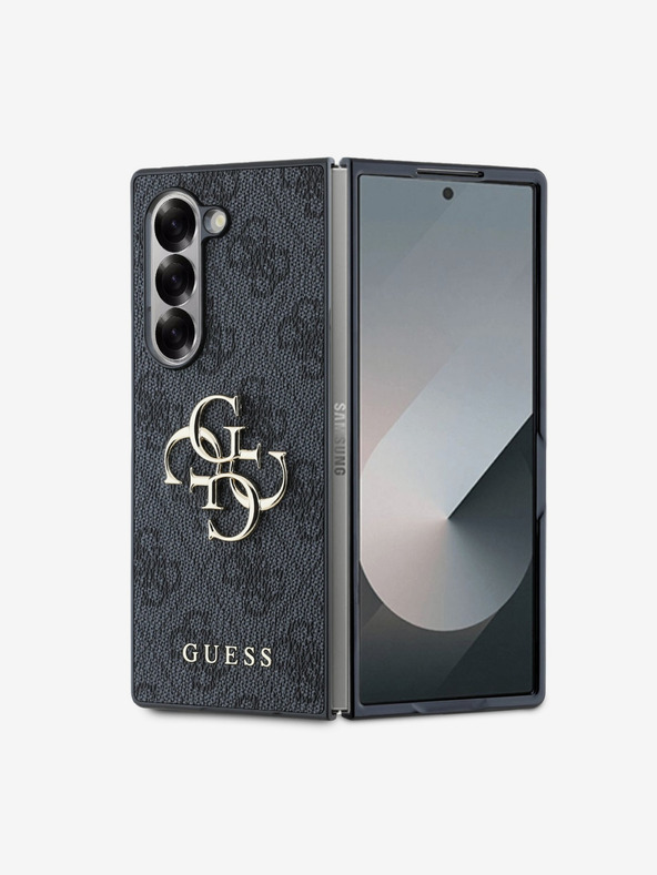 Guess Guess PU 4G Метален заден капак с лого за Samsung Galaxy Z Fold 6 Grey