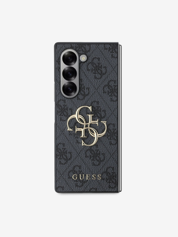 Guess Guess PU 4G Метален заден капак с лого за Samsung Galaxy Z Fold 6 Grey