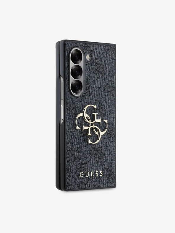 Guess Guess PU 4G Метален заден капак с лого за Samsung Galaxy Z Fold 6 Grey