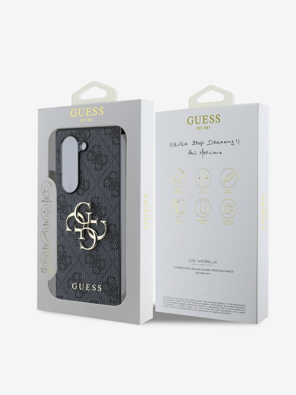 Guess Guess PU 4G Метален заден капак с лого за Samsung Galaxy Z Fold 6 Grey