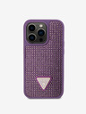 Guess Guess Метален капак с триъгълно лого с кристали за iPhone 15 Pro Purple
