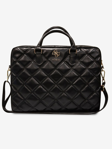 Guess PU Quilted 4G Metal Logo Taška na Notebook 15/16" Black Калъф за телефон