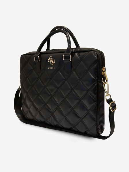 Guess PU Quilted 4G Metal Logo Taška na Notebook 15/16" Black Калъф за телефон