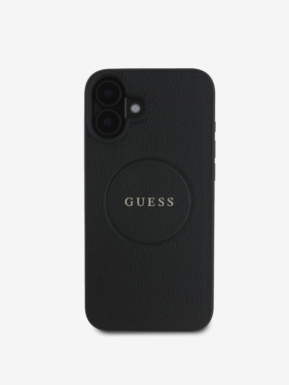 Guess Guess PU Grained Classic Logo MagSafe заден капак за iPhone 16 Plus Black