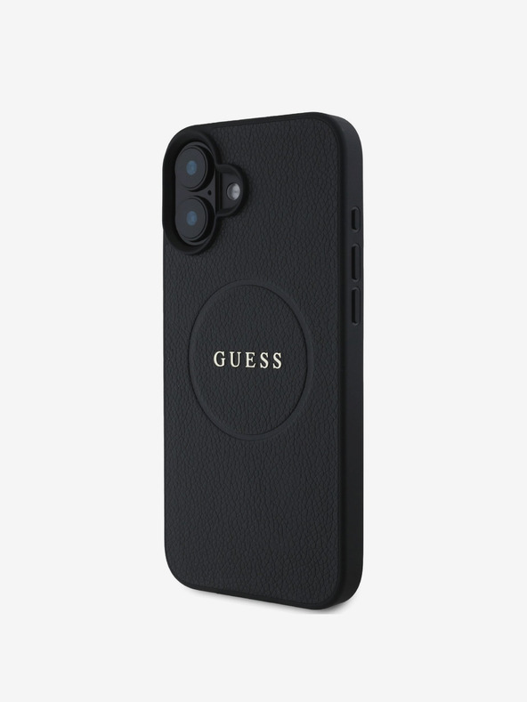 Guess Guess PU Grained Classic Logo MagSafe заден капак за iPhone 16 Plus Black