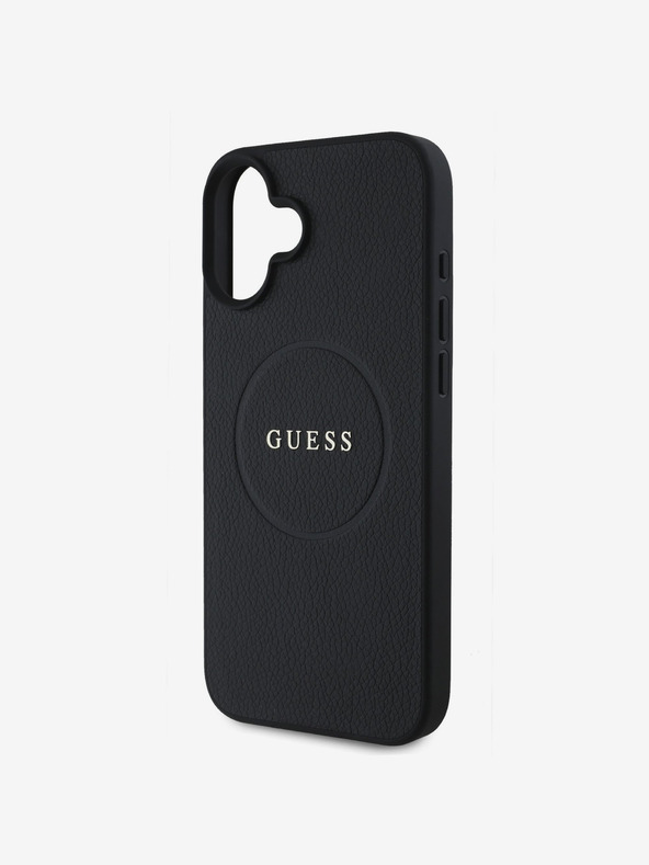 Guess Guess PU Grained Classic Logo MagSafe заден капак за iPhone 16 Plus Black