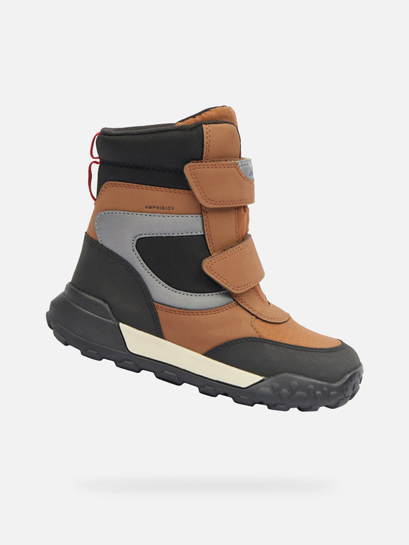 Geox Кафяви момчешки зимни обувки Geox Trekkyup B ABX