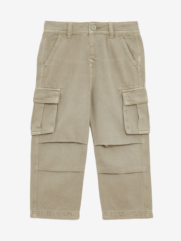 Marks & Spencer Чист памучен панталон Cargo с широки крачоли (2-16 години) Marks & Spencer зелен