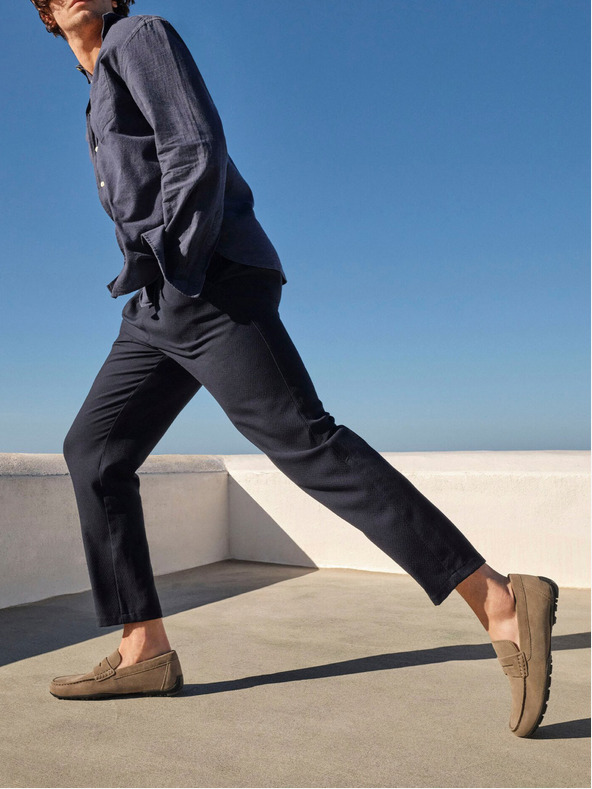 Geox Светлозелени мъжки мокасини Geox Kosmopolis + Grip