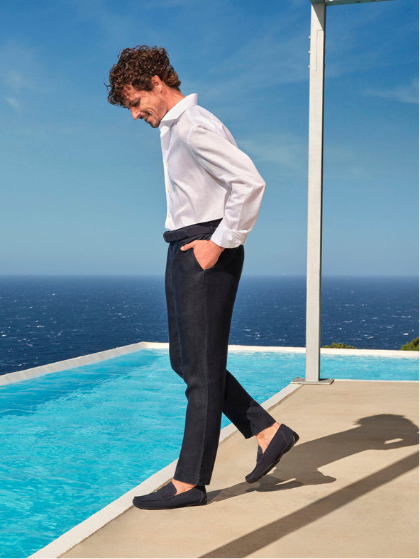 Geox Тъмно сини мъжки мокасини Geox Kosmopolis + Grip