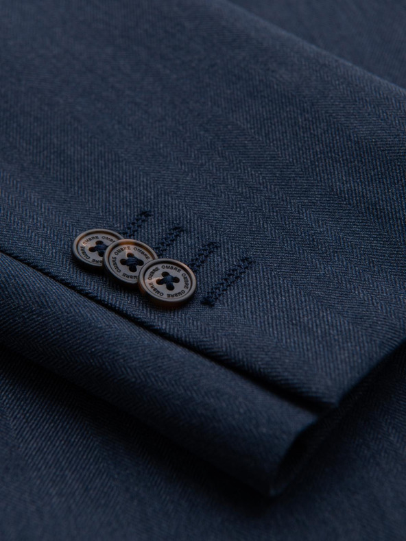 Ombre Clothing Елегантен мъжки блейзър от вълнена смес Navy Blue Ombre Clothing