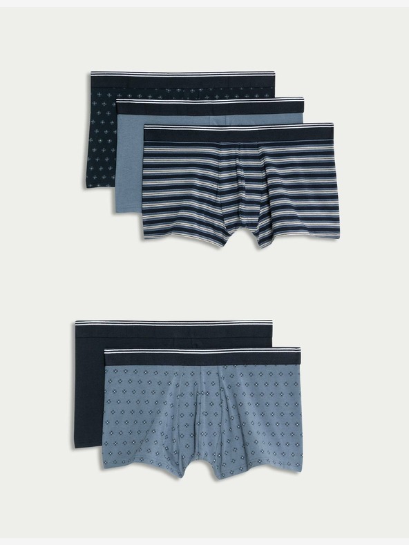 Marks & Spencer Бикини Cool & Fresh™ с различни десени, 5 пакета Marks & Spencer синьо