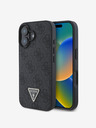 Guess Guess PU 4G Strass Triangle Metal Logo Back Cover за iPhone 16 Black