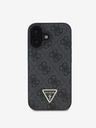 Guess Guess PU 4G Strass Triangle Metal Logo Back Cover за iPhone 16 Black