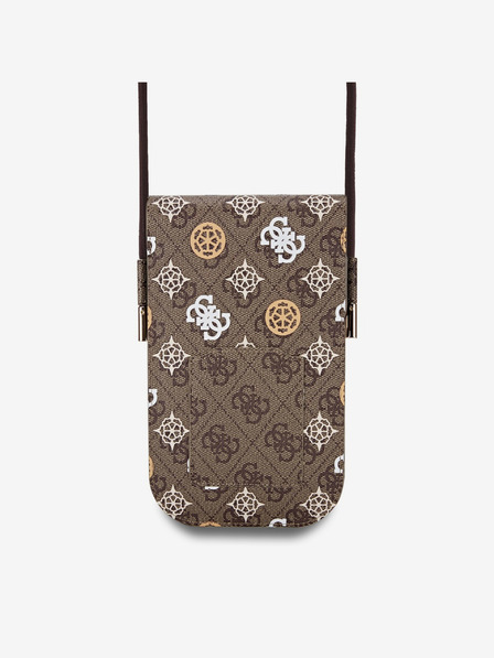 Guess Guess PU 4G Многоцветна чанта за телефон с пионка Кафява