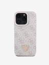 Guess Guess PU 4G Strass Triangle Metal Logo Back Cover за iPhone 16 Pro Max Pink