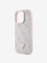 Guess Guess PU 4G Strass Triangle Metal Logo Back Cover за iPhone 16 Pro Max Pink