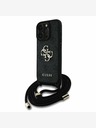 Guess Guess PU 4G Метално лого за кръст с каишка за iPhone 16 Pro Max Black