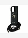 Guess Guess PU 4G Метално лого за кръст с каишка за iPhone 16 Pro Max Black