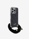 Guess Guess IML 4G Печатен заден капак с каишка за кръст за iPhone 16 Pro Max Black