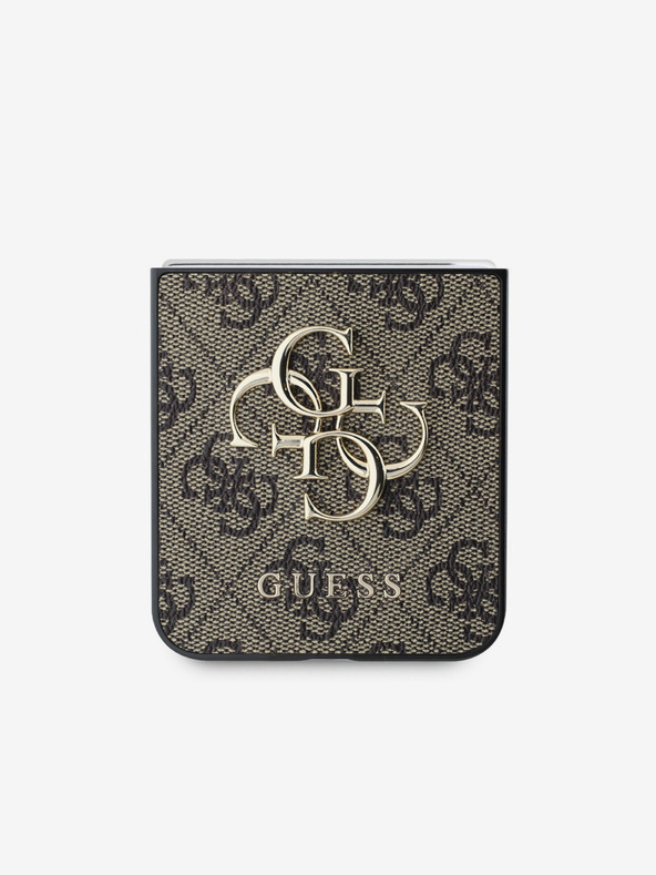 Guess Guess PU 4G Метален заден капак с лого за Samsung Galaxy Z Flip 6 Brown