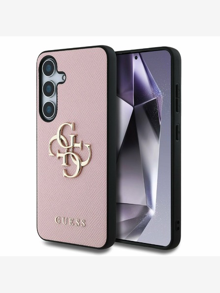 Guess Guess PU Grained 4G Metal Logo Back Cover за Samsung Galaxy S25+ Pink