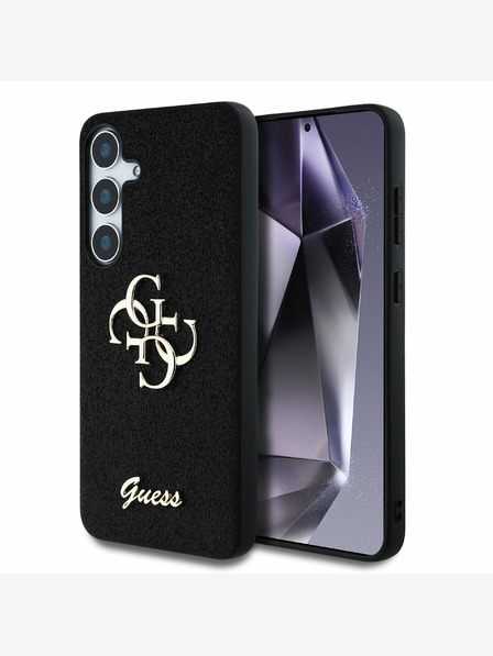 Guess Guess PU Fixed Glitter 4G Metal Logo Back Cover за Samsung Galaxy S25 Black
