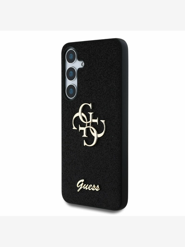 Guess Guess PU Fixed Glitter 4G Metal Logo Back Cover за Samsung Galaxy S25 Black
