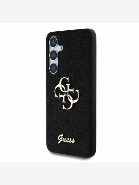 Guess Guess PU Fixed Glitter 4G Metal Logo Back Cover за Samsung Galaxy S25 Black