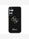 Guess Guess PU Fixed Glitter 4G Metal Logo Back Cover за Samsung Galaxy S25 Black