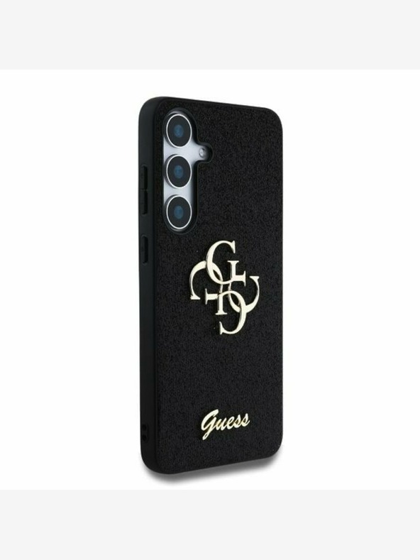 Guess Guess PU Fixed Glitter 4G Metal Logo Back Cover за Samsung Galaxy S25 Black