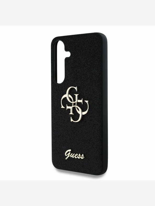 Guess Guess PU Fixed Glitter 4G Metal Logo Back Cover за Samsung Galaxy S25 Black