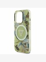 Guess Guess IML Glitter Magnolia and Triangle Logo MagSafe заден капак за iPhone 16 Pro Max Green