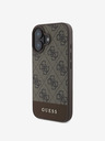 Guess Guess PU 4G Stripe заден капак за iPhone 16 кафяв