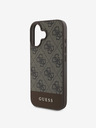 Guess Guess PU 4G Stripe заден капак за iPhone 16 кафяв