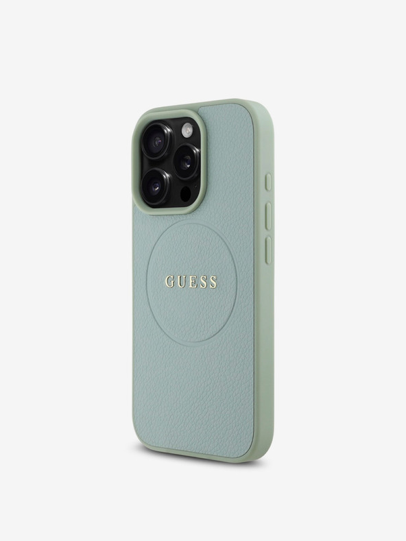 Guess Guess PU Grained Classic Logo MagSafe заден капак за iPhone 16 Pro Max Green