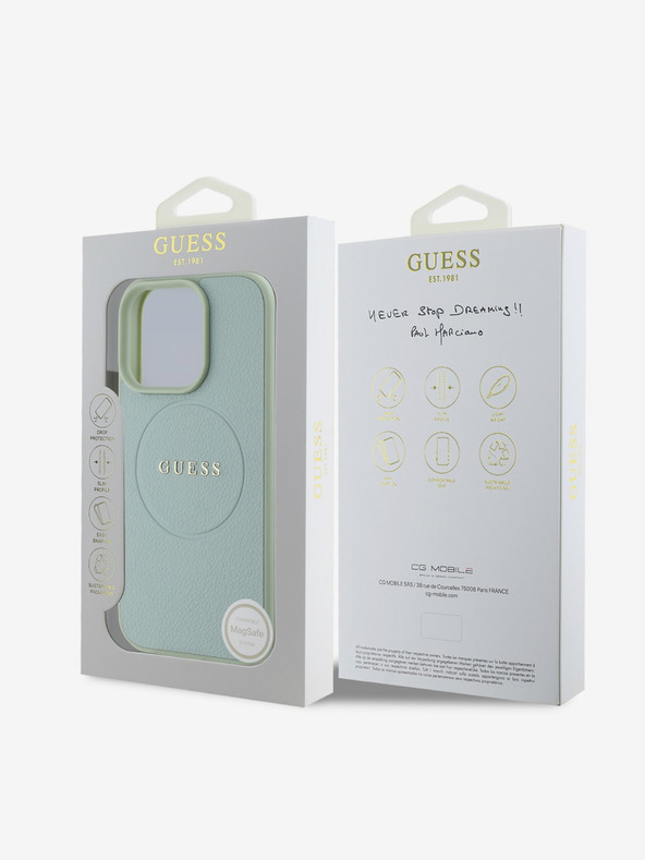 Guess Guess PU Grained Classic Logo MagSafe заден капак за iPhone 16 Pro Max Green