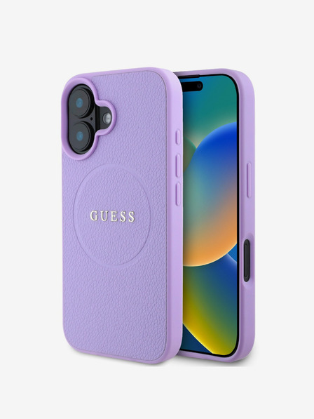 Guess Guess PU Grained Classic Logo MagSafe заден капак за iPhone 16 Purple