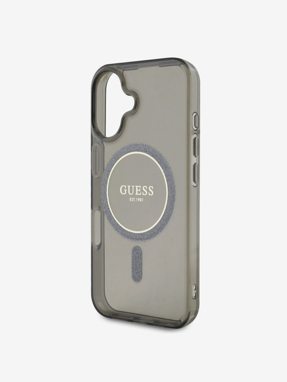 Guess Guess IML Glitter Ring MagSafe заден капак за iPhone 16 Black