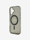 Guess Guess IML пръстен с кристали MagSafe заден капак за iPhone 16 черен