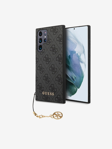 Guess 4G Charm Zadní Kryt pro Samsung Galaxy S24 Ultra Grey Калъф за телефон