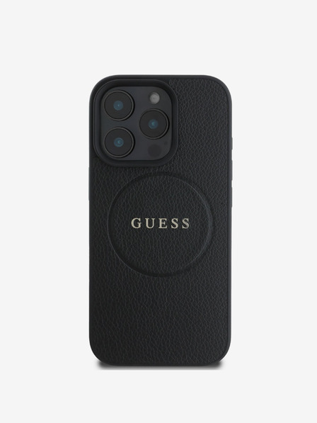 Guess Guess PU Grained Classic Logo MagSafe заден капак за iPhone 16 Pro Black