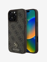 Guess Guess PU 4G Малък метален капак с лого MagSafe за iPhone 16 Pro Max Кафяв