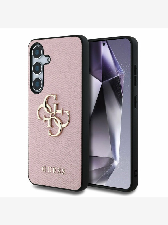 Guess Guess PU Grained 4G Metal Logo Back Cover за Samsung Galaxy S25 Pink