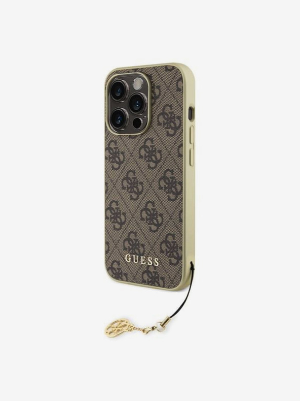 Guess Guess Заден капак 4G Charm за iPhone 15 Pro Brown