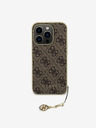 Guess Guess Заден капак 4G Charm за iPhone 15 Pro Brown