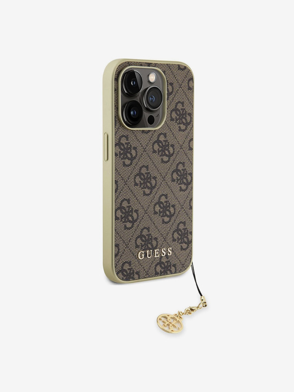 Guess Guess Заден капак 4G Charm за iPhone 15 Pro Brown